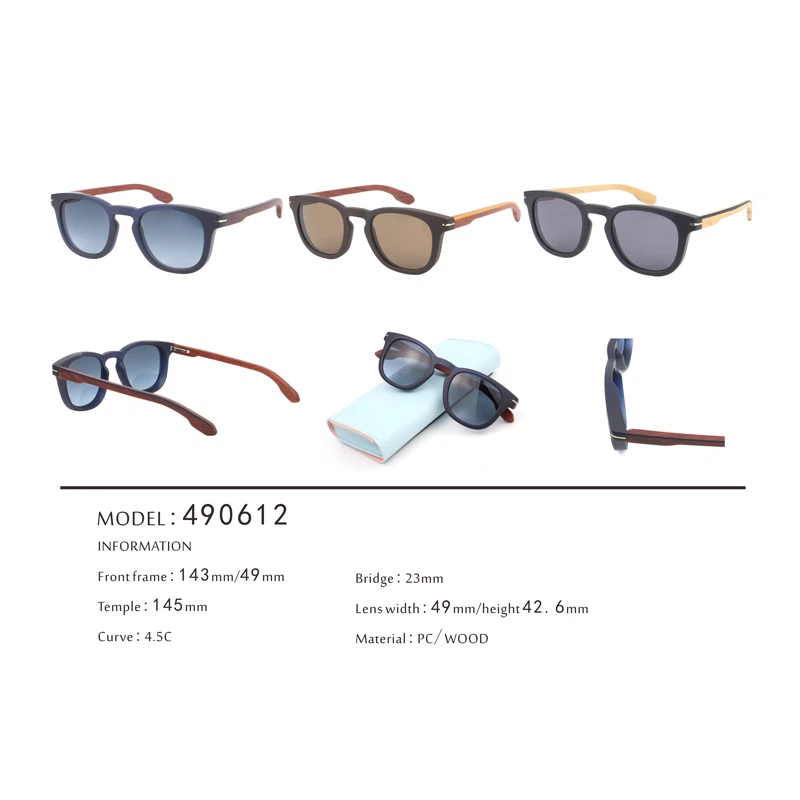 2 Unisex Plastic Wooden Combo wayfarer Sunglasses 490612